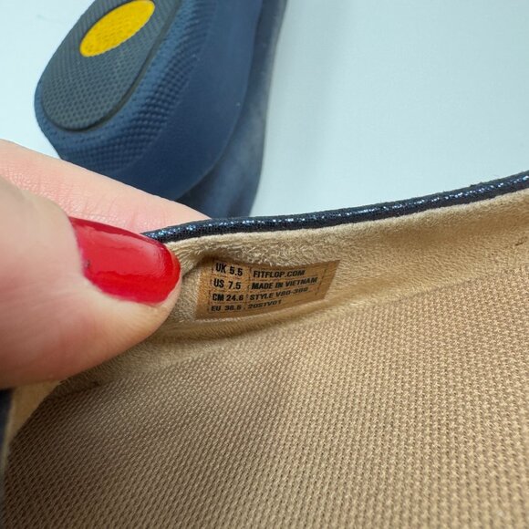 FitFlop Blue Shimmer Flats US 7.5 - Picture 9 of 9